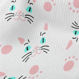 Cat Face And Paw Print Terry