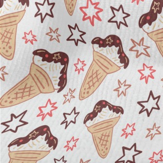 Stars And Chocolate Cones Terry
