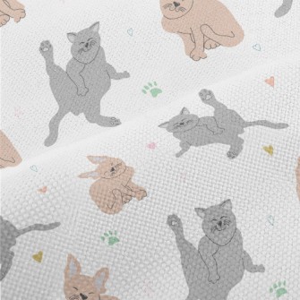 Hand Drawn Lazy Cat Performance Linen