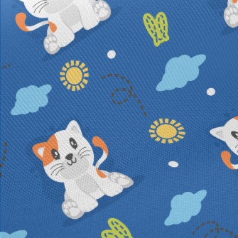 Cool Cartoon Kitten Twill