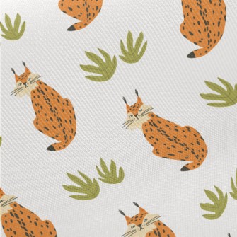 Hand Drawn Wild Lynx Twill