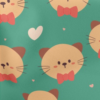 Cute Bow Tie Cat Stretch Ponte