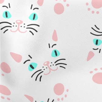 Cat Face And Paw Print Stretch Ponte