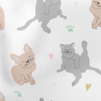 Hand Drawn Lazy Cat Stretch Ponte