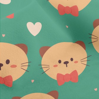 Cute Bow Tie Cat Micro Fleece
