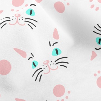 Cat Face And Paw Print Micro Fleece