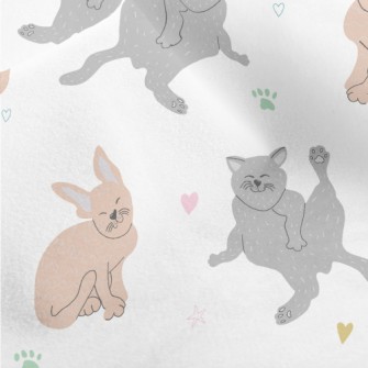 Hand Drawn Lazy Cat Micro Fleece