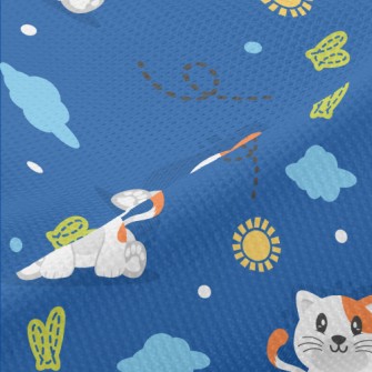 Cool Cartoon Kitten Piqué