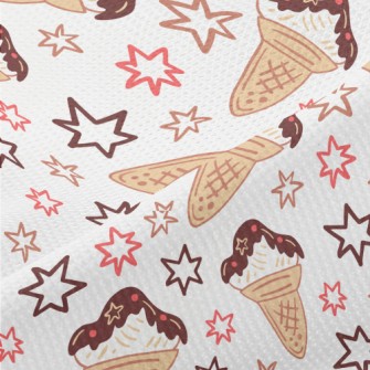 Stars And Chocolate Cones Piqué