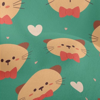 Cute Bow Tie Cat Lightweight Performance Linen