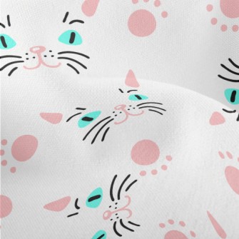 Cat Face And Paw Print Lightweight Performance Linen