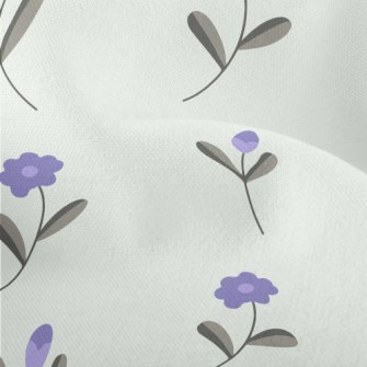 Simple Purple Flowers Lightweight Performance Linen