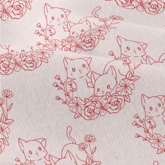 Cute Cat And Flowers Modern Jersey