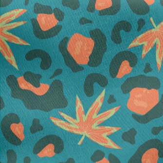 Modern Art Leopard Jersey Backed Fleece