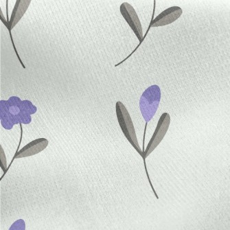 Simple Purple Flowers Jersey Backed Fleece