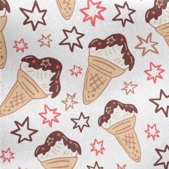 Stars And Chocolate Cones Jersey Backed Fleece