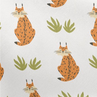Hand Drawn Wild Lynx Pongee