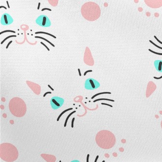 Cat Face And Paw Print Pongee
