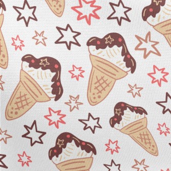 Stars And Chocolate Cones Pongee