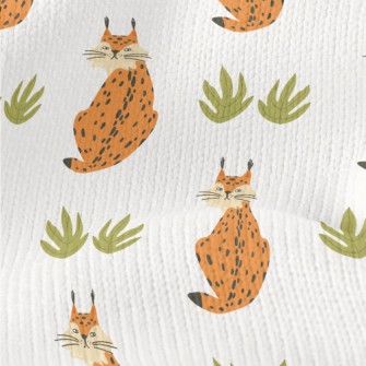 Hand Drawn Wild Lynx Stretch Jersey