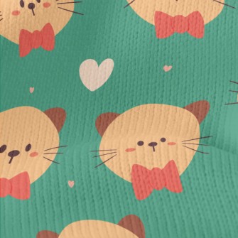 Cute Bow Tie Cat Stretch Jersey