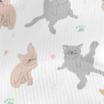 Hand Drawn Lazy Cat Stretch Jersey