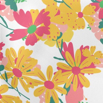Colorful Flower Graffiti Lightweight Cotton Poplin