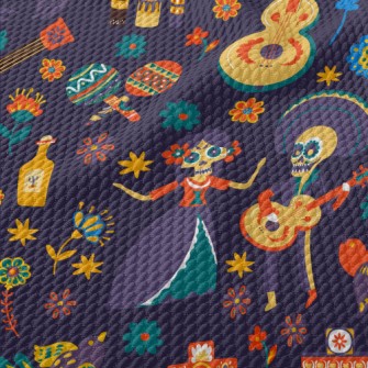 Day Of The Dead Ancestor Worsh Birdseye Piqué