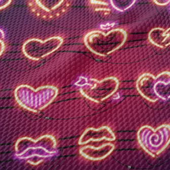Love Shape Neon Light Birdseye Piqué
