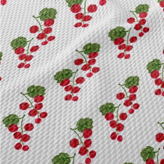 Bright Watercolor Cranberries Birdseye Piqué