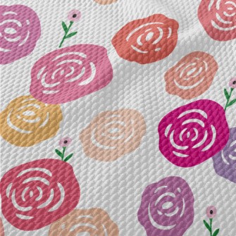 Dreamy Paper-cut Rose Birdseye Piqué