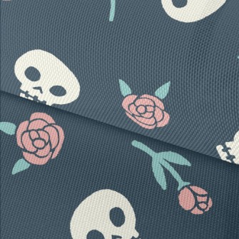 Rose And Cute Skull Waterproof Oxford