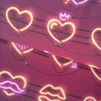 Love Shape Neon Light Waterproof Oxford