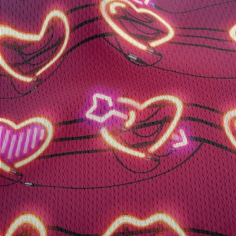 Love Shape Neon Light Athletic Mesh Flat Back