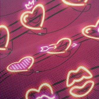 Love Shape Neon Light Performance Linen