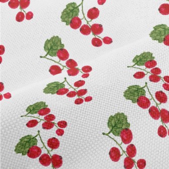Bright Watercolor Cranberries Performance Linen