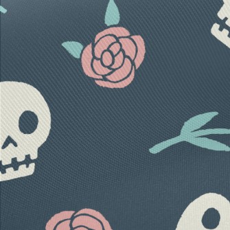 Rose And Cute Skull Twill