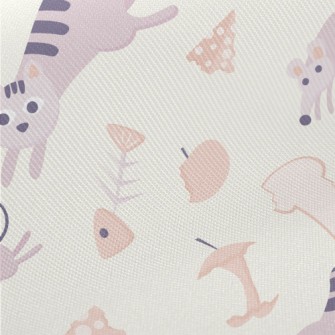 Cat Catching Mouse Twill
