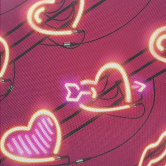 Love Shape Neon Light Twill