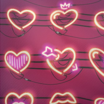 Love Shape Neon Light Dobby