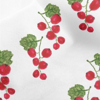 Bright Watercolor Cranberries Micro Fleece