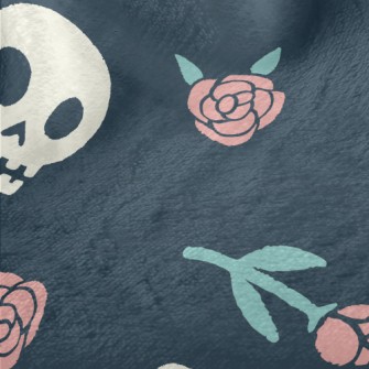 Rose And Cute Skull Minky