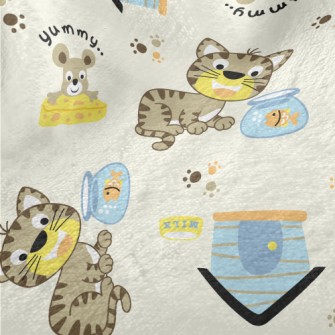 Cat, Mouse, Goldfish Minky