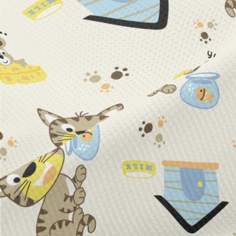 Cat, Mouse, Goldfish Piqué