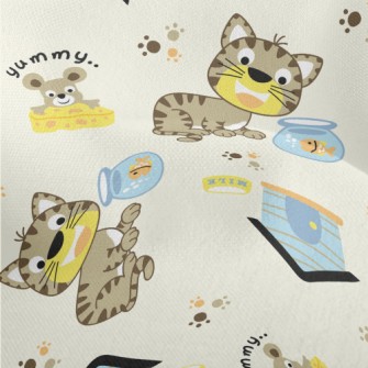 Cat, Mouse, Goldfish Lightweight Performance Linen