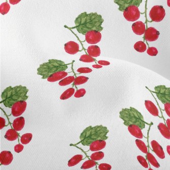 Bright Watercolor Cranberries Lightweight Performance Linen