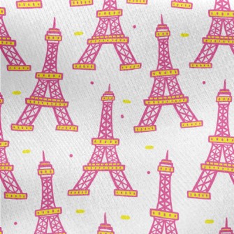 Contrasting Color Eiffel Tower Jersey Backed Fleece