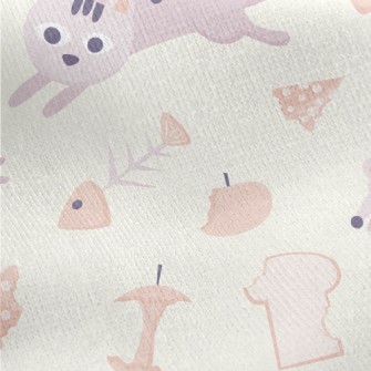 Cat Catching Mouse Jersey Backed Fleece