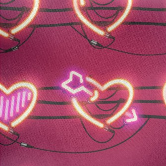 Love Shape Neon Light Jersey Backed Fleece