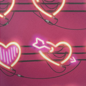 Love Shape Neon Light Pongee